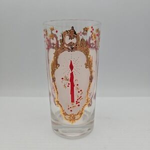 Culver Christmas‎ Candle Holly Highball Glass 5.5" MCM